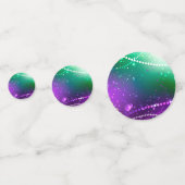 Mardi Gras Festive Paarse Achtergrond Confetti (Achterkanten)