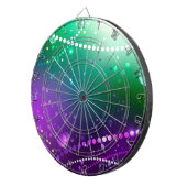 Mardi Gras Festive Paarse Achtergrond Dartbord (Voorkant Rechts)