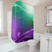 Mardi Gras Festive Paarse Achtergrond Douchegordijn (In situ)