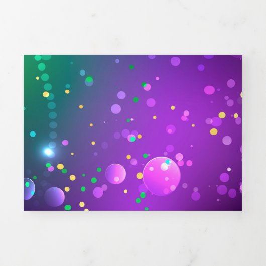 Mardi Gras Festive Paarse Achtergrond Drieluik Aankondiging (Cover)