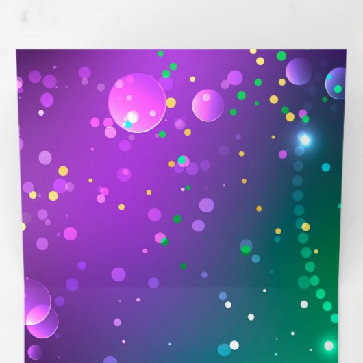 Mardi Gras Festive Paarse Achtergrond Drieluik Uitnodiging (Binnenzijde eerst)