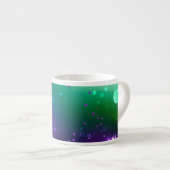 Mardi Gras Festive Paarse Achtergrond Espresso Kop (Voorkant rechts)