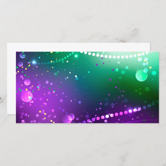 Mardi Gras Festive Paarse Achtergrond Feestdagenkaart (Voorkant / Achterkant)