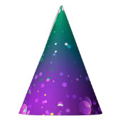 Mardi Gras Festive Paarse Achtergrond Feesthoedjes (Links)