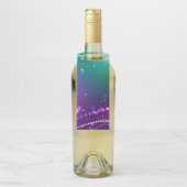 Mardi Gras Festive Paarse Achtergrond Flessenhanger (Op fles)