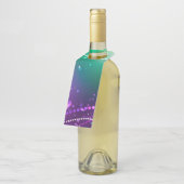 Mardi Gras Festive Paarse Achtergrond Flessenhanger (Schuin)