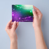 Mardi Gras Festive Paarse Achtergrond Flyer (Hand)