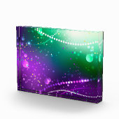 Mardi Gras Festive Paarse Achtergrond Fotoblokken (Rechts)