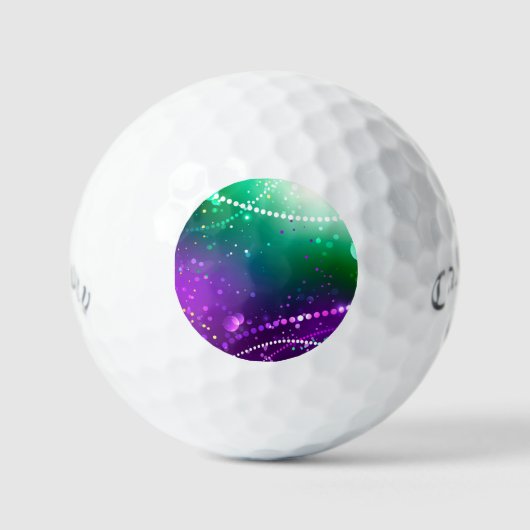 Mardi Gras Festive Paarse Achtergrond Golfballen (Voorkant)