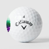 Mardi Gras Festive Paarse Achtergrond Golfballen (Logo)