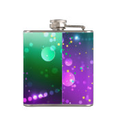 Mardi Gras Festive Paarse Achtergrond Heupfles (Achterkant)