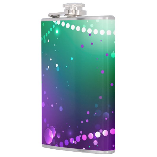 Mardi Gras Festive Paarse Achtergrond Heupfles (Links)