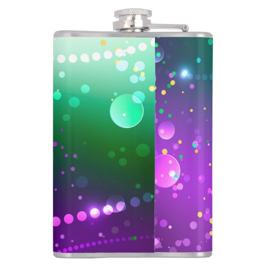 Mardi Gras Festive Paarse Achtergrond Heupfles (Achterkant)