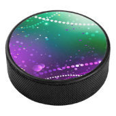 Mardi Gras Festive Paarse Achtergrond Hockey Puck (3/4)