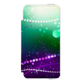 Mardi Gras Festive Paarse Achtergrond Incipio iPhone Portemonnee Hoesje (Voorkant Agenda)