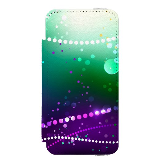 Mardi Gras Festive Paarse Achtergrond Incipio iPhone Portemonnee Hoesje (Voorkant Agenda)