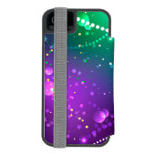 Mardi Gras Festive Paarse Achtergrond Incipio iPhone Portemonnee Hoesje (Agenda Achterkant)
