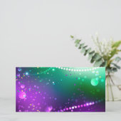 Mardi Gras Festive Paarse Achtergrond Kaart (Staand voorkant)