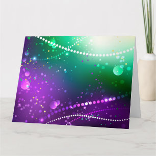 Mardi Gras Festive Paarse Achtergrond Kaart