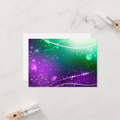 Mardi Gras Festive Paarse Achtergrond Kaart (Voorkant / Achterkant in situ)