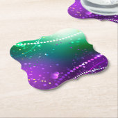 Mardi Gras Festive Paarse Achtergrond Kartonnen Onderzetters (Gekanteld)