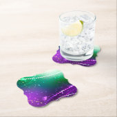 Mardi Gras Festive Paarse Achtergrond Kartonnen Onderzetters (Insitu)