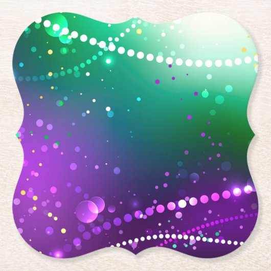 Mardi Gras Festive Paarse Achtergrond Kartonnen Onderzetters (Voorkant)