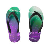Mardi Gras Festive Paarse Achtergrond Kinder Teenslippers (Voetbed)