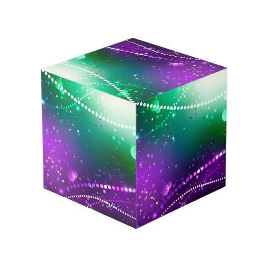 Mardi Gras Festive Paarse Achtergrond Kubus (Achter hoekig)