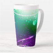 Mardi Gras Festive Paarse Achtergrond Latte Mok (Rechterhoek)