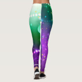 Mardi Gras Festive Paarse Achtergrond Leggings (Achterkant)