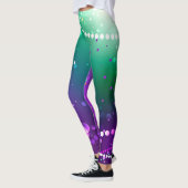 Mardi Gras Festive Paarse Achtergrond Leggings (Links)