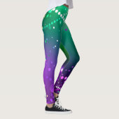 Mardi Gras Festive Paarse Achtergrond Leggings (Rechts)