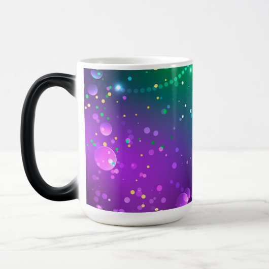 Mardi Gras Festive Paarse Achtergrond Magische Mok (Links)