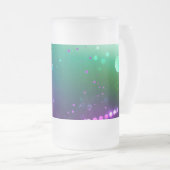 Mardi Gras Festive Paarse Achtergrond Matglas Bierpul (Voorkant rechts)