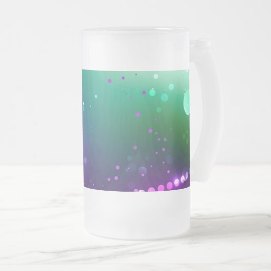 Mardi Gras Festive Paarse Achtergrond Matglas Bierpul (Voorkant rechts)