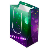 Mardi Gras Festive Paarse Achtergrond Medium Cadeauzakje (Voorkant Gekanteld)