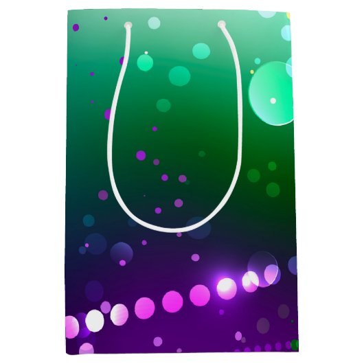 Mardi Gras Festive Paarse Achtergrond Medium Cadeauzakje (Voorkant)