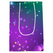 Mardi Gras Festive Paarse Achtergrond Medium Cadeauzakje (Achterkant)