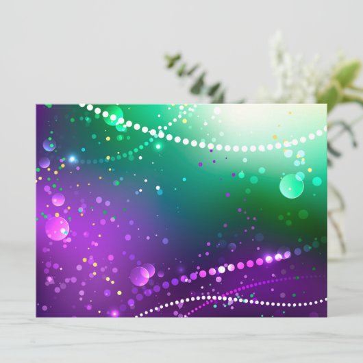 Mardi Gras Festive Paarse Achtergrond Menu (Staand voorkant)