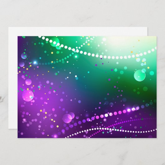 Mardi Gras Festive Paarse Achtergrond Menu (Voorkant / Achterkant)