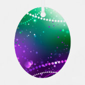 Mardi Gras Festive Paarse Achtergrond Metalen Ornament (Achterkant)