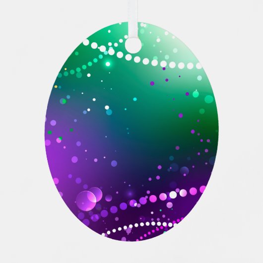 Mardi Gras Festive Paarse Achtergrond Metalen Ornament (Achterkant)