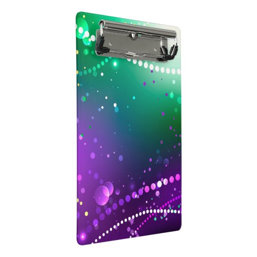 Mardi Gras Festive Paarse Achtergrond Mini Klembord (Schuin)