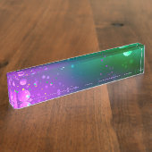 Mardi Gras Festive Paarse Achtergrond Naambordje (Zijkant)