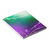 Mardi Gras Festive Paarse Achtergrond Notitieblok (Schuin)