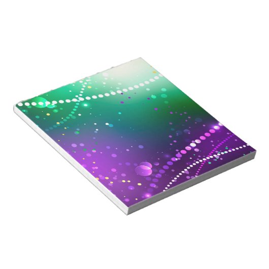 Mardi Gras Festive Paarse Achtergrond Notitieblok (Schuin)