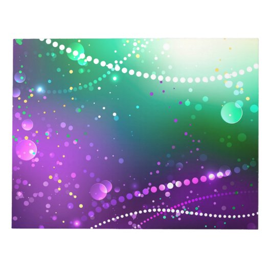 Mardi Gras Festive Paarse Achtergrond Notitieblok (Voorkant)