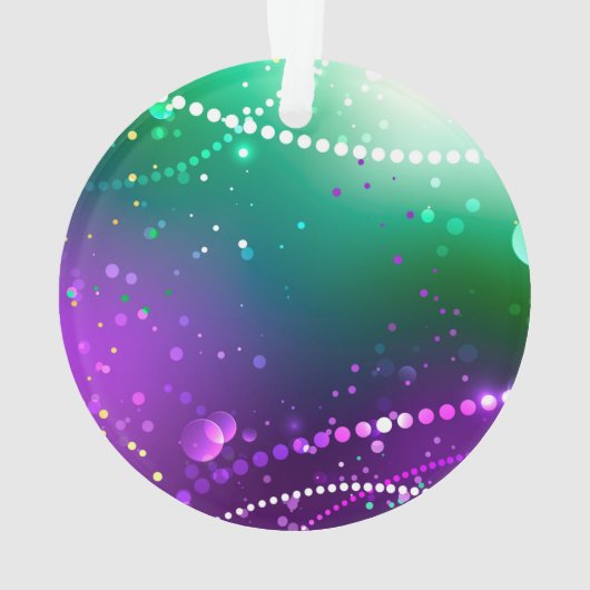 Mardi Gras Festive Paarse Achtergrond Ornament (achterkant)