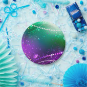 Mardi Gras Festive Paarse Achtergrond Papieren Bordje (Feest)